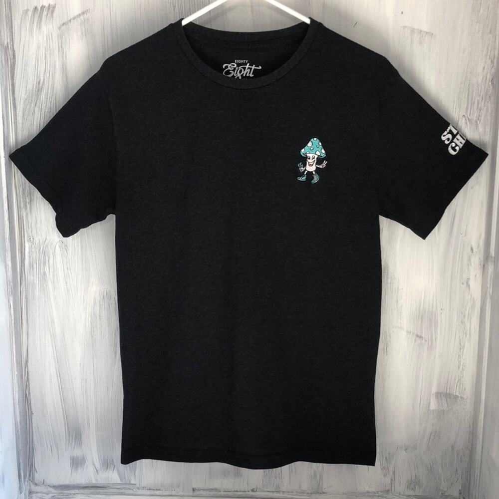 EIGHTY EIGHT BRAND Embroidered I’M A FUNGI Mushroom T-Shirt STAY CHILL Trippy 16